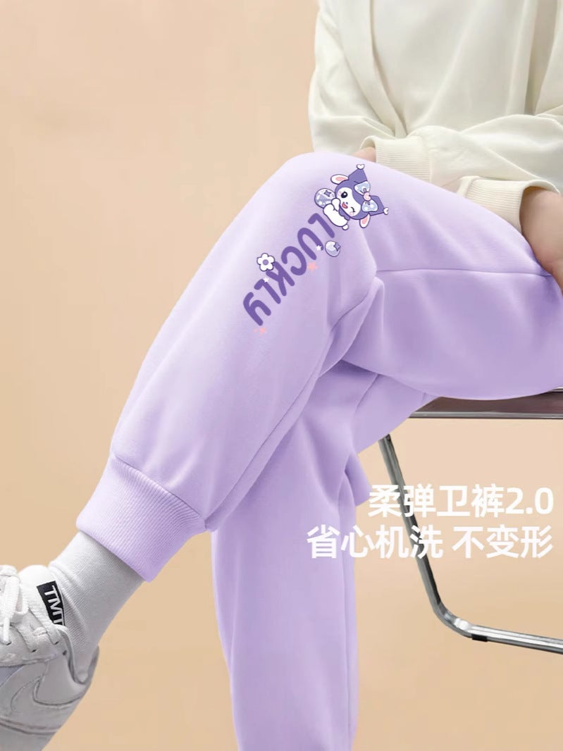 Children'S Casual All-Match Sweatpants Girls' Pants Girls' Western Style Cartoon Outer Wear Pants - Image 2