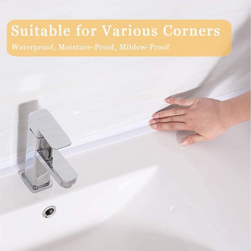 AVMPHD AVMPHD Wall Self Adhesive Seal Ring Tape Waterproof Tape Mold Proof Edge Trim Tape Kitchen and Waterproof AntiMildew Tape Kitchen Joint Sealing Strip Bathroom Toilet Cubicle Wall Corner Tape  - Image 2