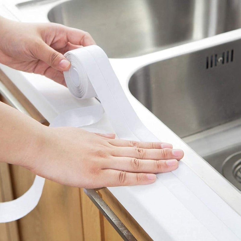 AVMPHD AVMPHD Wall Self Adhesive Seal Ring Tape Waterproof Tape Mold Proof Edge Trim Tape Kitchen and Waterproof AntiMildew Tape Kitchen Joint Sealing Strip Bathroom Toilet Cubicle Wall Corner Tape  - Image 4