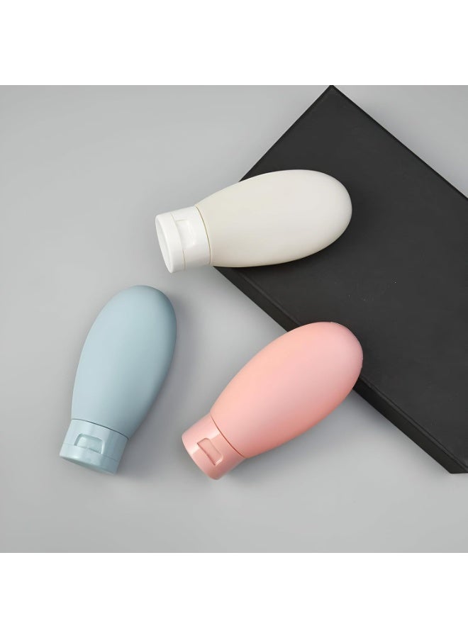 زجاجة سفر من السيليكون من علبة 60 مل لمستحضرات التجميل، محضرة 3 نظارة مقاومة للتسرب وقابلة لإعادة التعبئة وإكسسوارات سفر للضغط للشامبو والبلسم والكريم، خالية من مادة BPA - Image 4