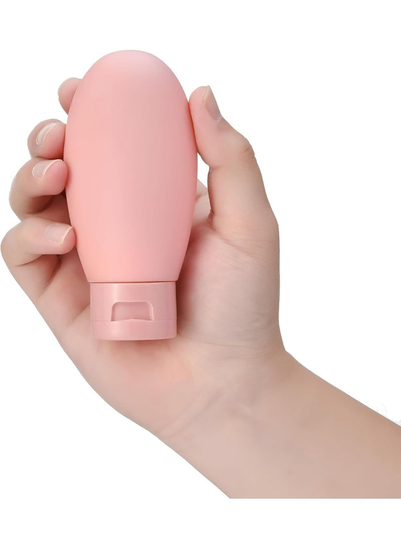 زجاجة سفر من السيليكون من علبة 60 مل لمستحضرات التجميل، محضرة 3 نظارة مقاومة للتسرب وقابلة لإعادة التعبئة وإكسسوارات سفر للضغط للشامبو والبلسم والكريم، خالية من مادة BPA - Image 3