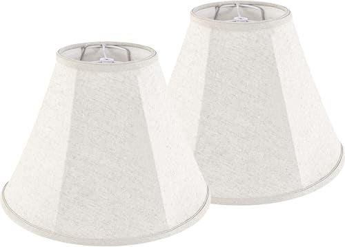 GOSO Lamp Shades Set of 2 Small- 6" Top x 13" Bottom x 10.6" High - Beige Linen Bell Lampshades Spider Fitter Replacement Lamp Shade for Table Lamps Floor Lamps -Assembly Required - Image 1