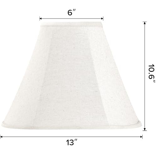 GOSO Lamp Shades Set of 2 Small- 6" Top x 13" Bottom x 10.6" High - Beige Linen Bell Lampshades Spider Fitter Replacement Lamp Shade for Table Lamps Floor Lamps -Assembly Required - Image 2