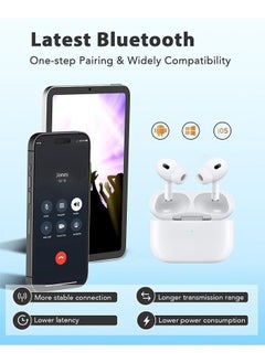 Sthxyfaith In-ear Earphones, Bluetooth Wireless Earbuds, Active Noise Cancellation, In-Ear Detection, Personalized Spatial Audio, One-Click Connection, HD Mic Wireless Earbuds, USB-C Charging, White  - Image 5