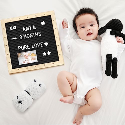 DoubleCare Black Felt Letter Board with Lights (10*10), 340 Letters Built-in LED Lights -Message Board Adjustable Stand, for Menus, Pregnancy Announcement, Baby Announcement Signs, Weddings, and Party Planning - Image 3