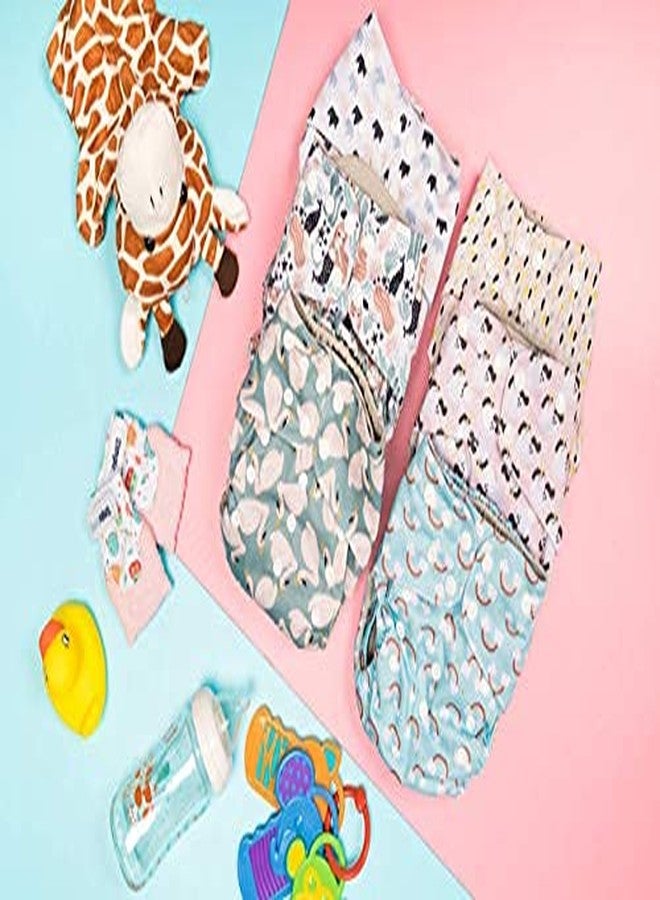 Simple Being Reusable Cloth Diapers- One Size Adjustable, Washable Soft Absorbent, Waterproof Cover, Eco-Friendly Unisex Baby Girl Boy, six 4-Layers Microfiber Inserts (Whimsical) - Image 5