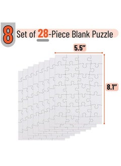Mr. Pen Blank Puzzle 8 Pack 28 Pieces/Pack 5.5 X 8.1 Inches White Blank Puzzles To Draw On White Puzzle All White Puzzle Blank Puzzle Pieces To Write On Blank Jigsaw Puzzle Pieces  - Image 3