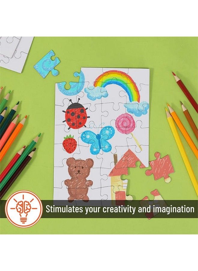 Mr. Pen - Blank Puzzle 8 Pack 28 Pieces/Pack 5.5 X 8.1 Inches White Blank Puzzles To Draw On White Puzzle All White Puzzle Blank Puzzle Pieces To Write On Blank Jigsaw Puzzle Pieces - Image 1