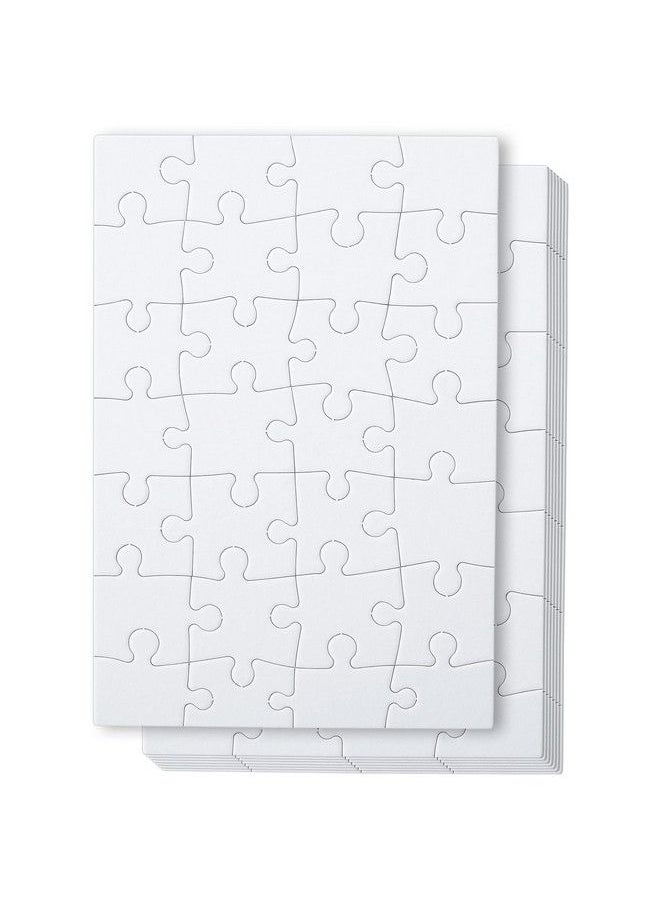Mr. Pen - Blank Puzzle 8 Pack 28 Pieces/Pack 5.5 X 8.1 Inches White Blank Puzzles To Draw On White Puzzle All White Puzzle Blank Puzzle Pieces To Write On Blank Jigsaw Puzzle Pieces - Image 1