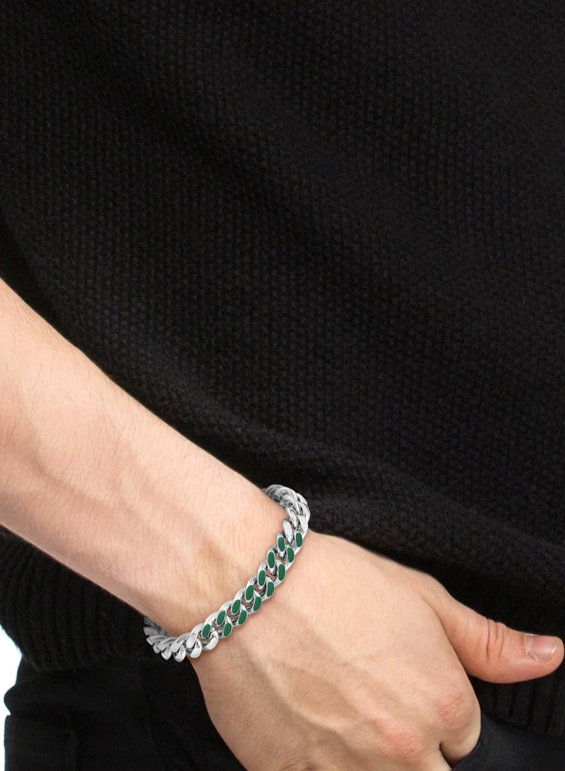 لاكوست Lacoste Men's Silver Chain Bracelets - 2040309