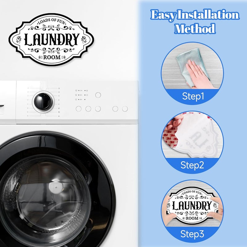 LUHIMO Laundry Room Door Sign Sticker，Self-Adhesive Waterproof Vinyl Vintage Laundry Room Sign for House，Home，Business, Wall Decor - Image 4