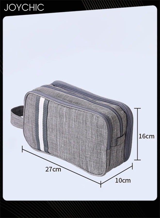 Joychic حقيبة مستحضرات التجميل ذات سعة كبيرة للفصل الجاف والرطب للنساء والرجال، قابلة للحمل ومقاومة للماء والسفر ورحلة العمل وحقيبة أدوات الزينة متعددة الأغراض ومنظم تخزين باللون الرمادي - Image 4