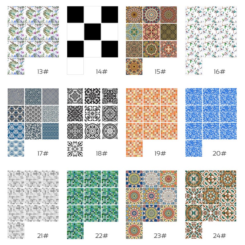 ملصق جداري لاصق: تصميم أرضية تقليدي عالي الدقة بارتفاع 11 بوصة - ملصقات سطحية قابلة للإزالة ومتطابقة لتزيين المنزل والغرفة المُأجرة بواسطة التصميم الذاتي - Image 2
