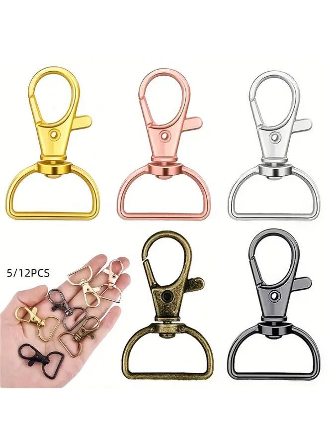 12pcs Bronze Swivel Hook Keychain Clip D Ring Lanyard Hardware for DIY Crafts - Image 1