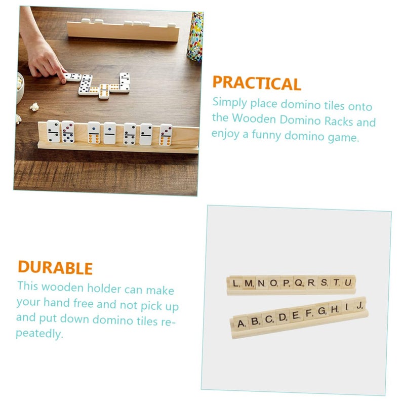 8Pcs Wooden Domino Trays Multi Function Display Stand Holder For Games Letter Cards - Image 4