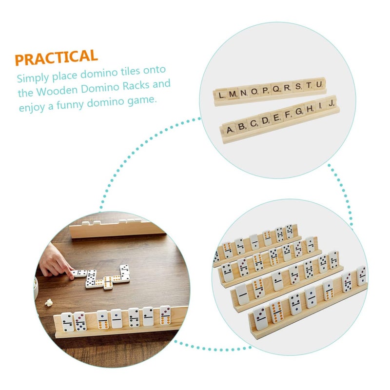 8Pcs Wooden Domino Trays Multi Function Display Stand Holder For Games Letter Cards - Image 3