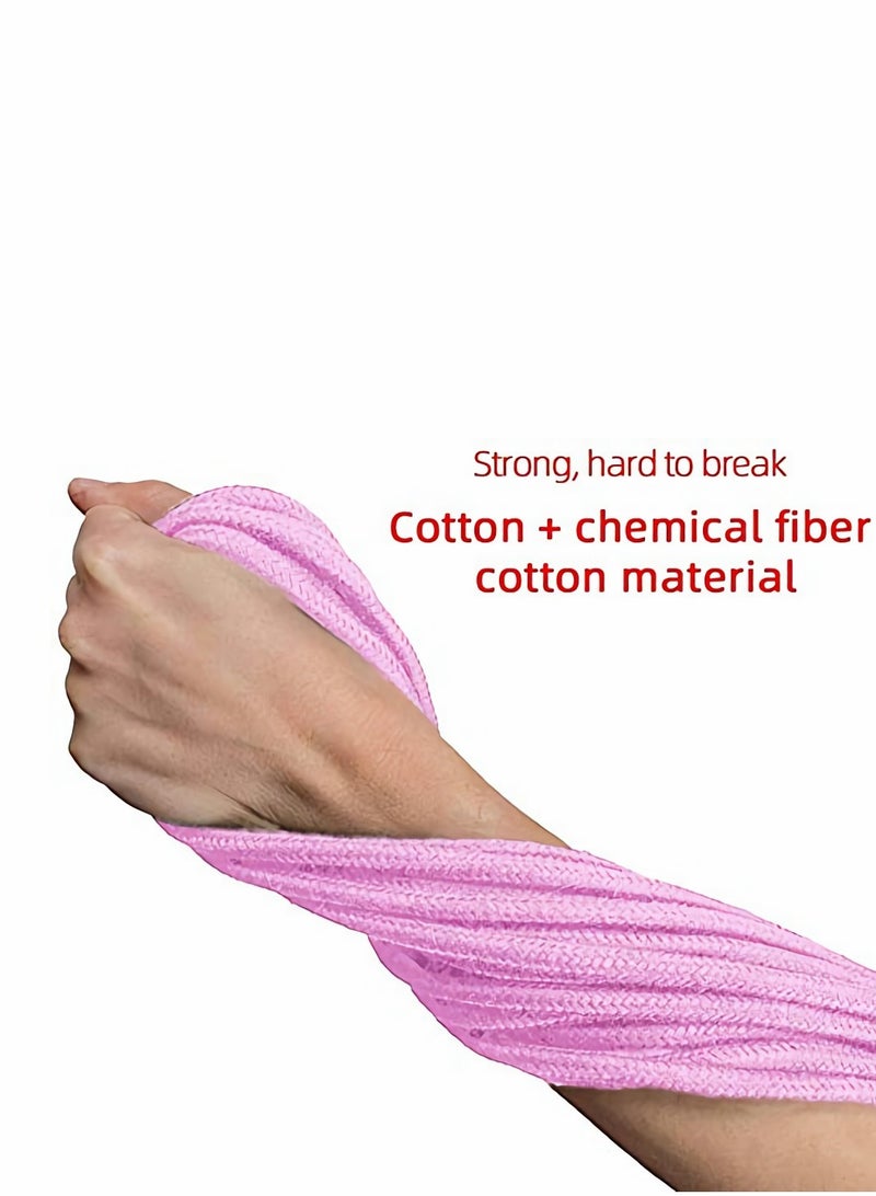 KASTWAVE Pink Cotton Rope, 2 Roll 10M Soft Cotton Rope, Natural Durable Long Cotton Rope for Crafts Wall Hangings Plant Hangers Knotting - Image 2