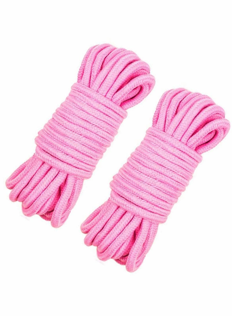 KASTWAVE Pink Cotton Rope, 2 Roll 10M Soft Cotton Rope, Natural Durable Long Cotton Rope for Crafts Wall Hangings Plant Hangers Knotting - Image 1