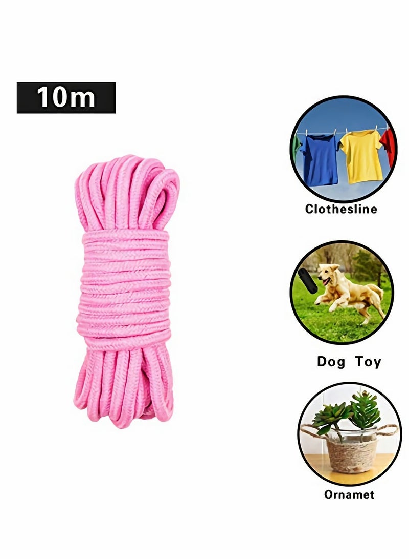 KASTWAVE Pink Cotton Rope, 2 Roll 10M Soft Cotton Rope, Natural Durable Long Cotton Rope for Crafts Wall Hangings Plant Hangers Knotting - Image 4