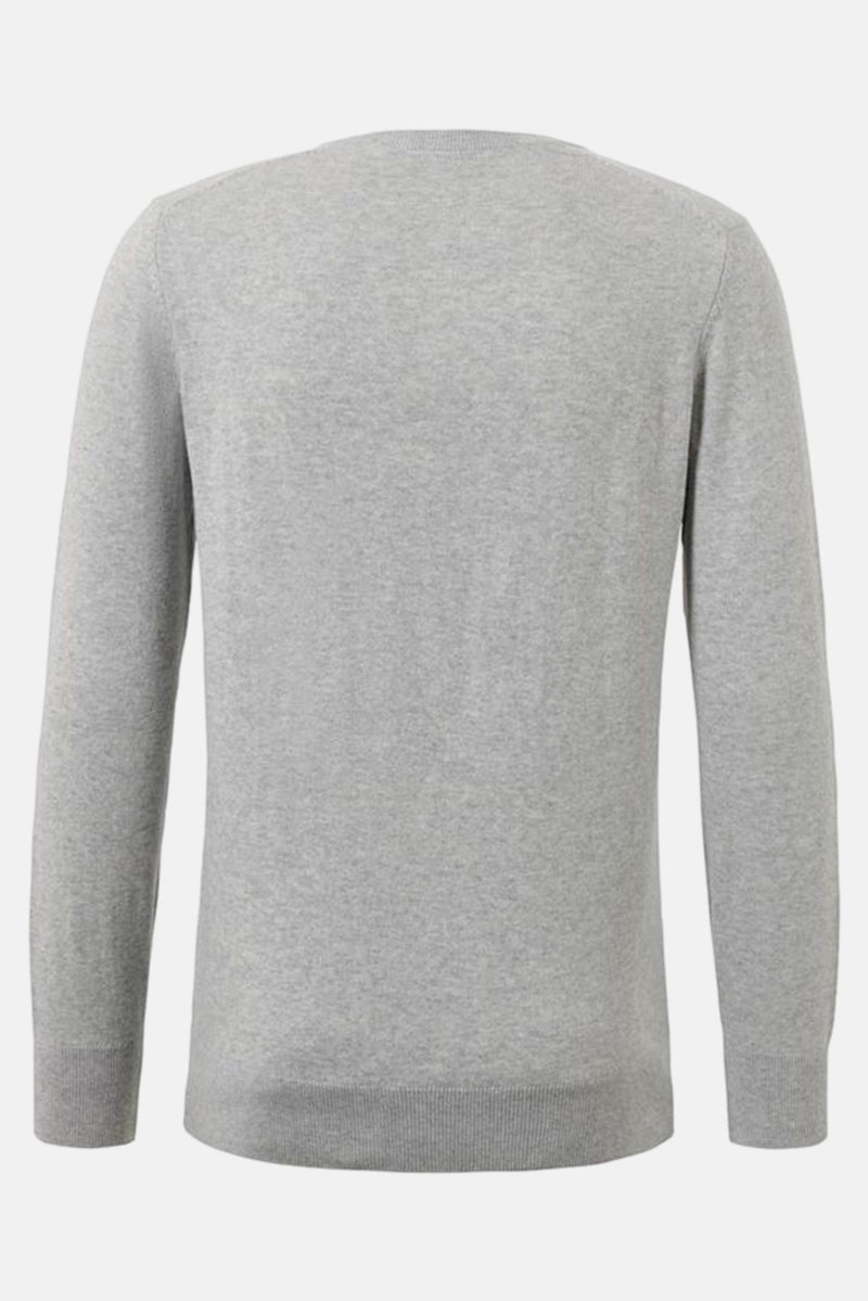 Tchibo Men V Neck Long Sleeve Kitted Sweater, Grey - Image 3