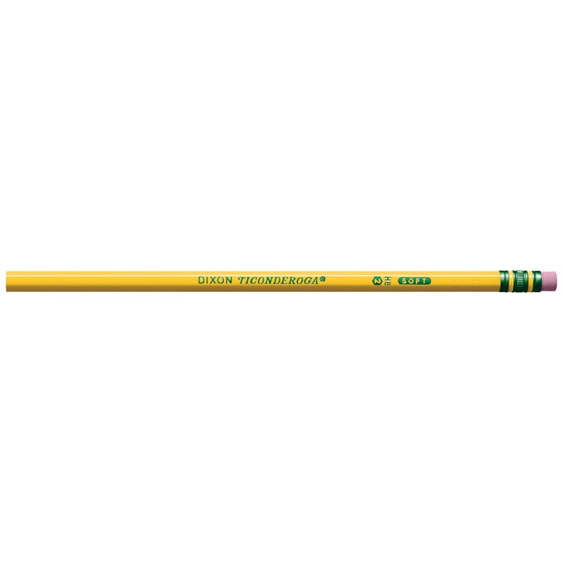 Ticonderoga أقلام تيكونديروجا الخشبية، غير مشحذة، 2 HB ناعمة، صفراء، 24 قطعة - Image 2