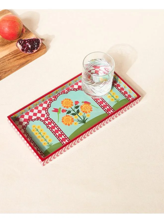 Chumbak Rani Bagh Wooden Tray - 12"x6"| Palace Memoirs