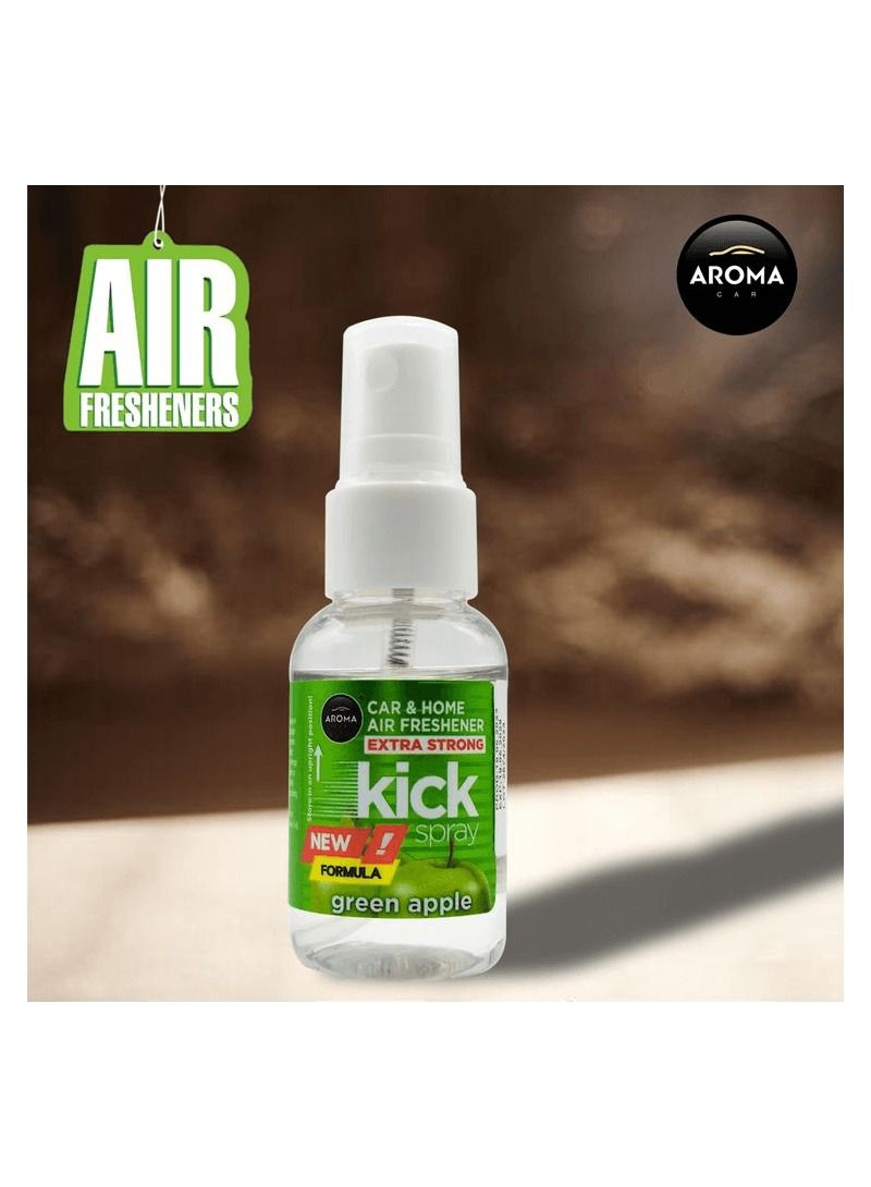 AROMA Green AppIe Smell Kick Spray Extra Strong Air Freshener For Car And Home New Formula 30ml - Image 1