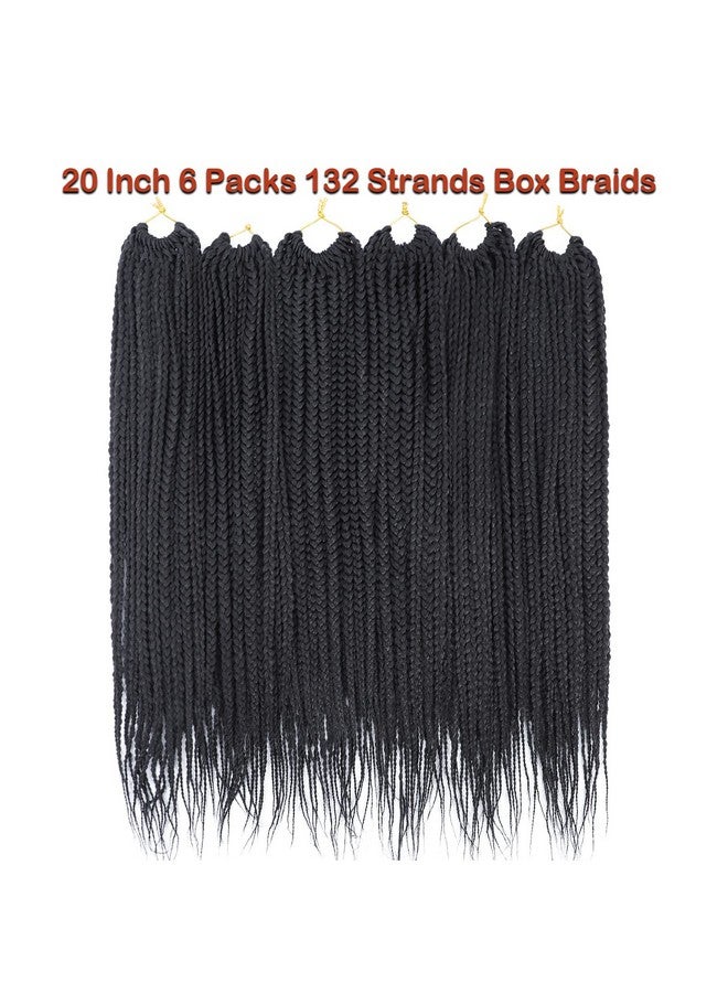 Chicmoi Box Braids Crochet Hair 20 Inch Crochet Braids Pre Looped Crochet Hair For Black Women 6 Packs Small Crochet Box Braids Knotless Box Braids Crochet Hair Box Braided Hair Extensions (20In 6 Packs 1B) - Image 2