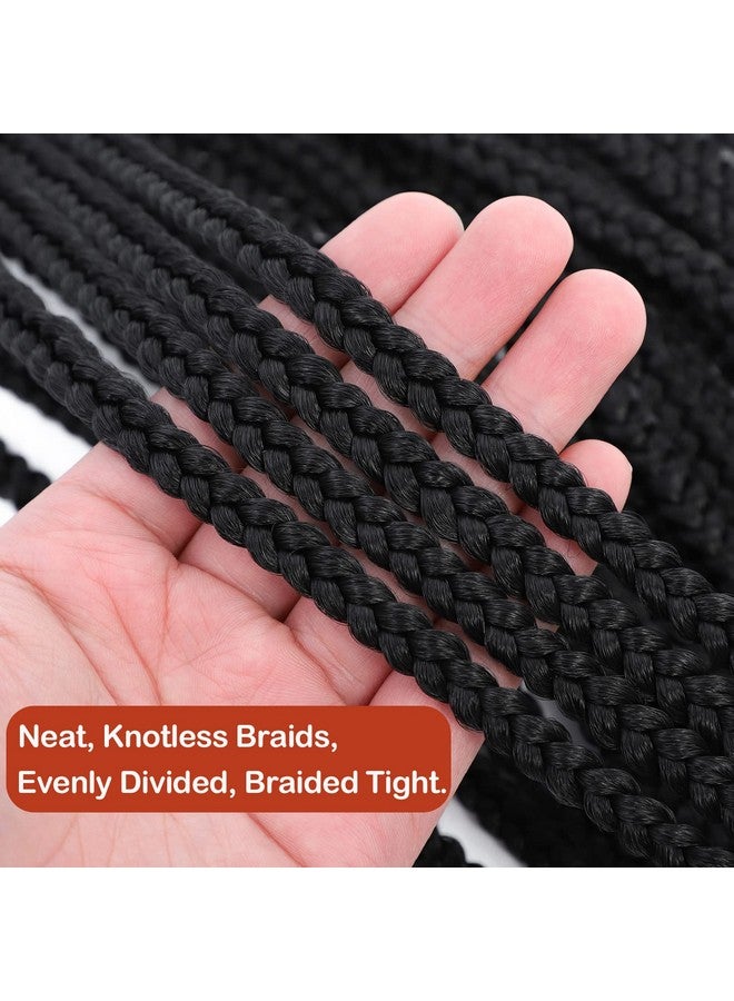 Chicmoi Box Braids Crochet Hair 20 Inch Crochet Braids Pre Looped Crochet Hair For Black Women 6 Packs Small Crochet Box Braids Knotless Box Braids Crochet Hair Box Braided Hair Extensions (20In 6 Packs 1B) - Image 5