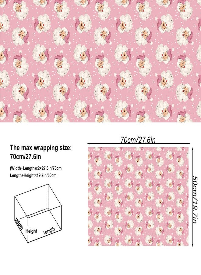 Vnaaem Pink Christmas Wrapping Paper 6 Xmas Style Bulk Santa Nutracker Christmas Trees and Reindeer Designs Folded Flat for Winter Holiday - 20 X 28 Inches (6 Folded Sheet) - Image 5