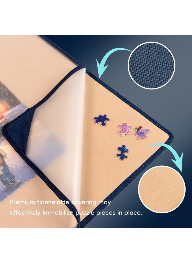 Tektalk Tektalk Jigsaw Puzzle Board with 6 Color Sorting Trays - Portable Puzzle Mat with Non-Slip Surface, Dustproof Cover for Storage - Up to 1500 Pieces - Khaki - Image 4
