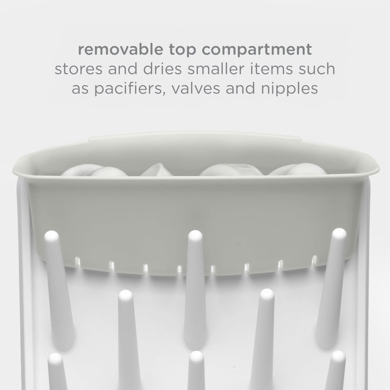 Ubbi Vertical Baby Bottle Drying Rack, Space Saving Countertop Drying Rack Baby Organizer, Oat - Image 5