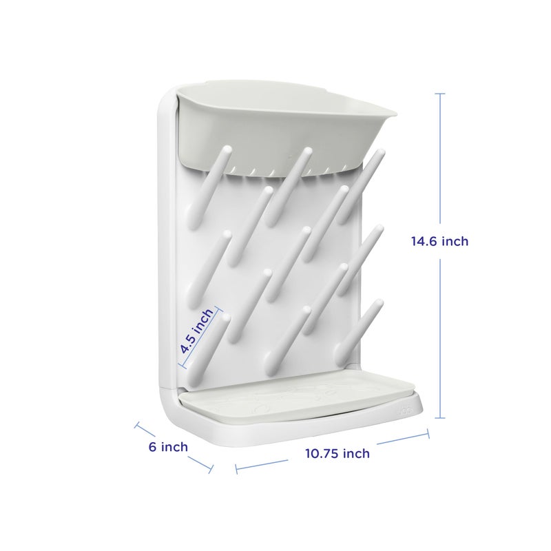 Ubbi Vertical Baby Bottle Drying Rack, Space Saving Countertop Drying Rack Baby Organizer, Oat - Image 3