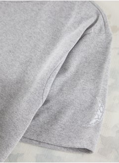 trendyol Grey Regular Fit Printed / Striped Shorts Knitted Pajama Set THMSS21PT1005  - Image 3