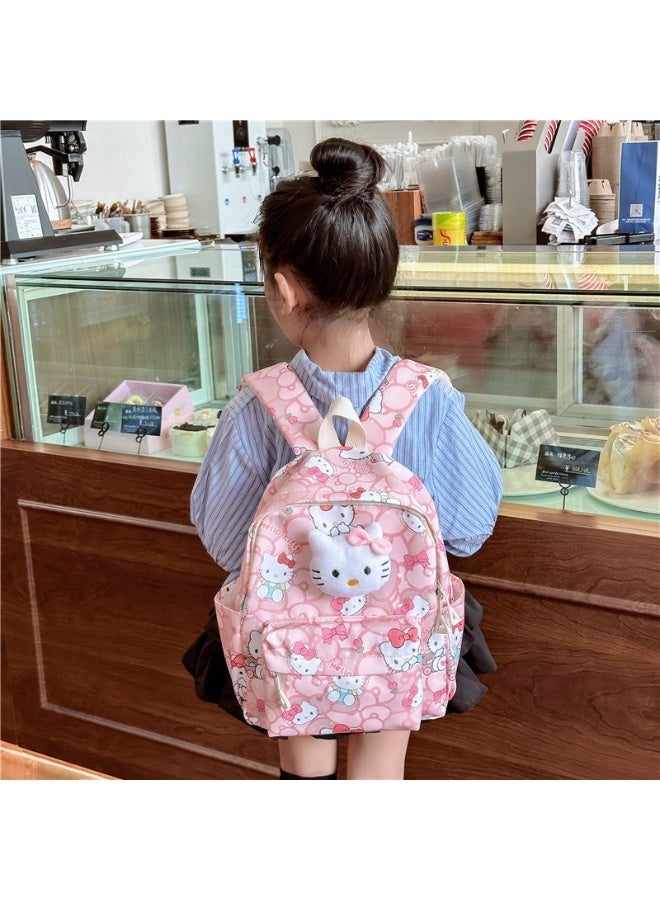 هالو كيتي حقيبة مدرسية للأطفال ، روضة أطفال كرتون لطيف حقيبة ظهر مزدوجة السفر حقيبة ترفيهية - Image 5