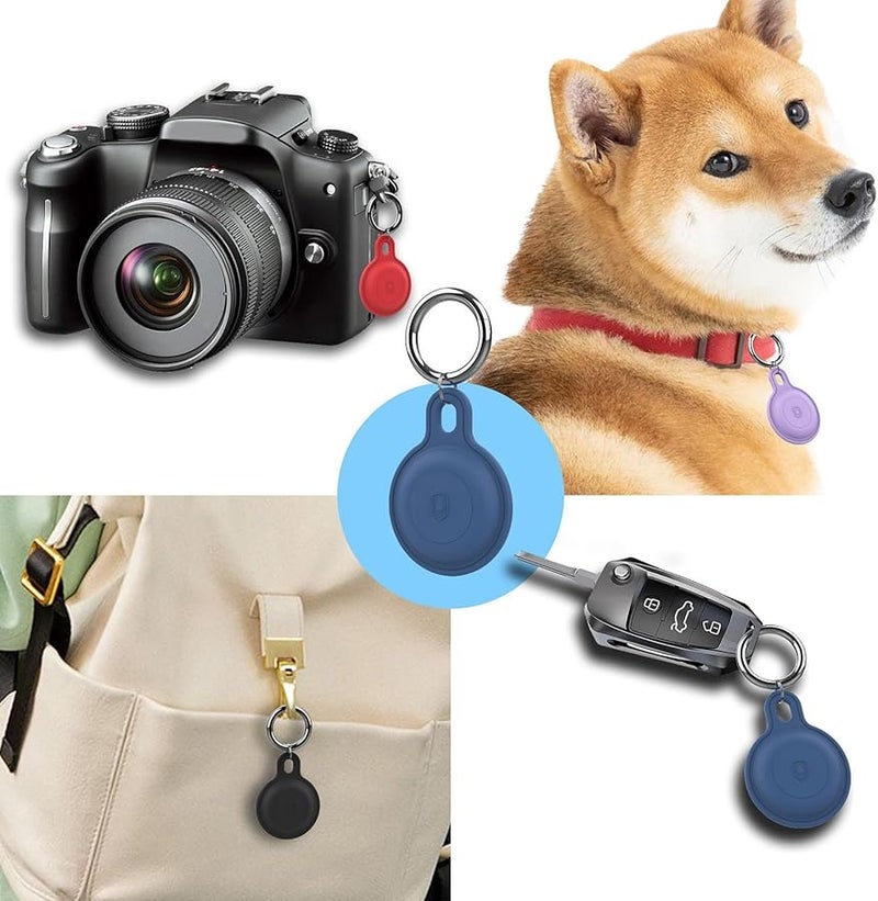 Silicone Protective Case for Apple AirTag with Keychain Anti Scratch Holder - Image 5