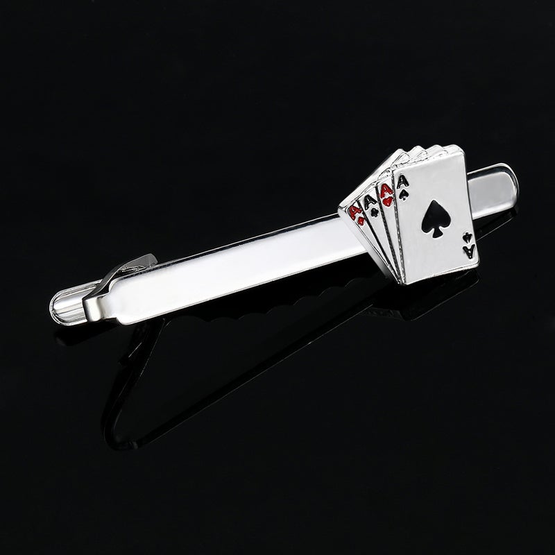 Factory Copper Material Creative Men'S Playing Card Tie Clip Cufflinks Set Wedding Gifts Gift Box - Image 1