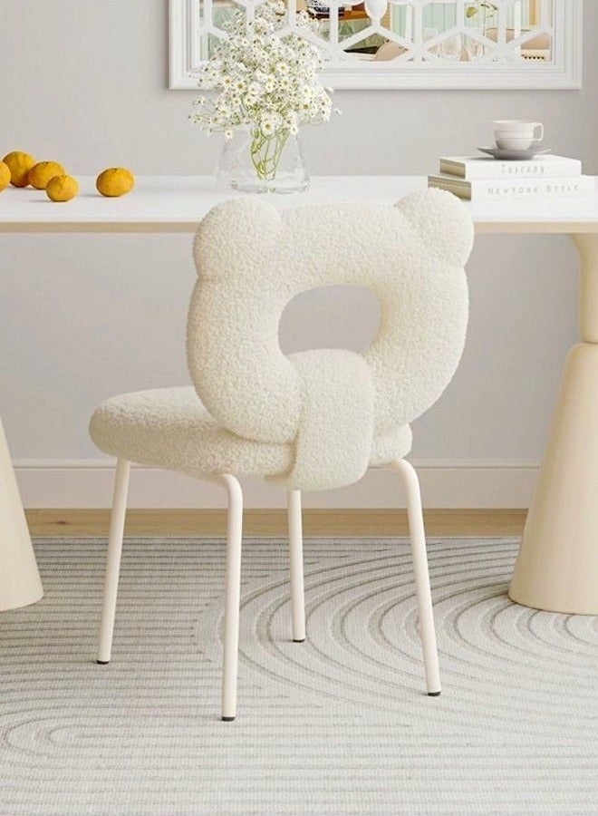 رافين تصميم عصري بسيط، أريكة فردية قابلة للدوران بزاوية 360 درجة، كرسي زينة مريح وناعم، كراسي مكتب مكياج أنيقة، كرسي طعام بمسند ظهر مع أرجل مبطنة لغرفة النوم وغرفة المعيشة، 45 × 47 × 80 سم - Image 3