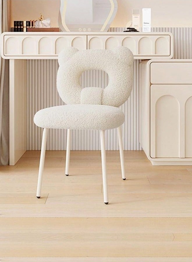 رافين تصميم عصري بسيط، أريكة فردية قابلة للدوران بزاوية 360 درجة، كرسي زينة مريح وناعم، كراسي مكتب مكياج أنيقة، كرسي طعام بمسند ظهر مع أرجل مبطنة لغرفة النوم وغرفة المعيشة، 45 × 47 × 80 سم - Image 4