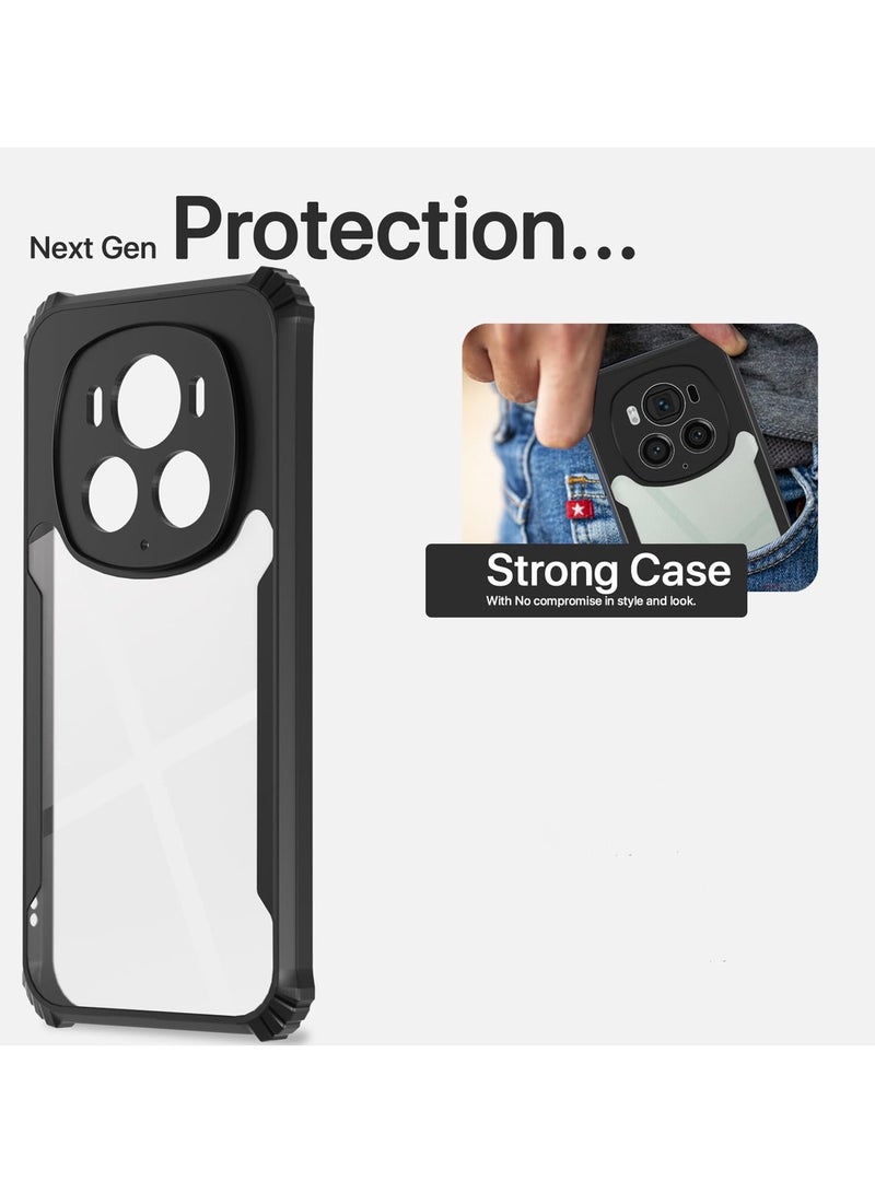 Wtech Hybrid TPU Silicone With Raised Armour Bumpers Slim Case Cover For Honor Magic6 Pro 5G 2024 Black - Image 4