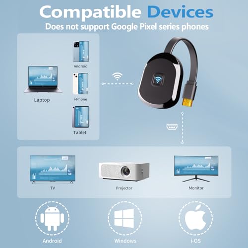 HRpart 4K Wireless Display Adapter Dongle,TV Adapter for The APP YouTube,for i-Phone, i-Pad, Android, Tablet, Laptop,Windows to HDTV/Monitor/Projector, Compatible Miracast, AirPlay, DLNA - Image 3