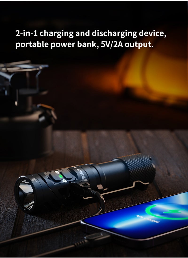 WUBEN - L1 Flashlight Rechargeable Led Flashlights High Lumens 2000 Lumen Dual Light, Powerbank for Phone Super Bright Tactical Multifunctional IP68 Waterproof Torchlight With Magnet  for Emergencies Camping - Image 1