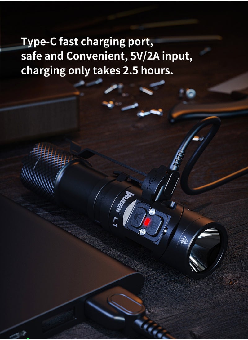 WUBEN - L1 Flashlight Rechargeable Led Flashlights High Lumens 2000 Lumen Dual Light, Powerbank for Phone Super Bright Tactical Multifunctional IP68 Waterproof Torchlight With Magnet  for Emergencies Camping - Image 1