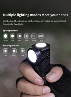 WUBEN L1 Flashlight Rechargeable Led Flashlights High Lumens 2000 Lumen Dual Light, Powerbank for Phone Super Bright Tactical Multifunctional IP68 Waterproof Torchlight With Magnet  for Emergencies Camping  - Image 5