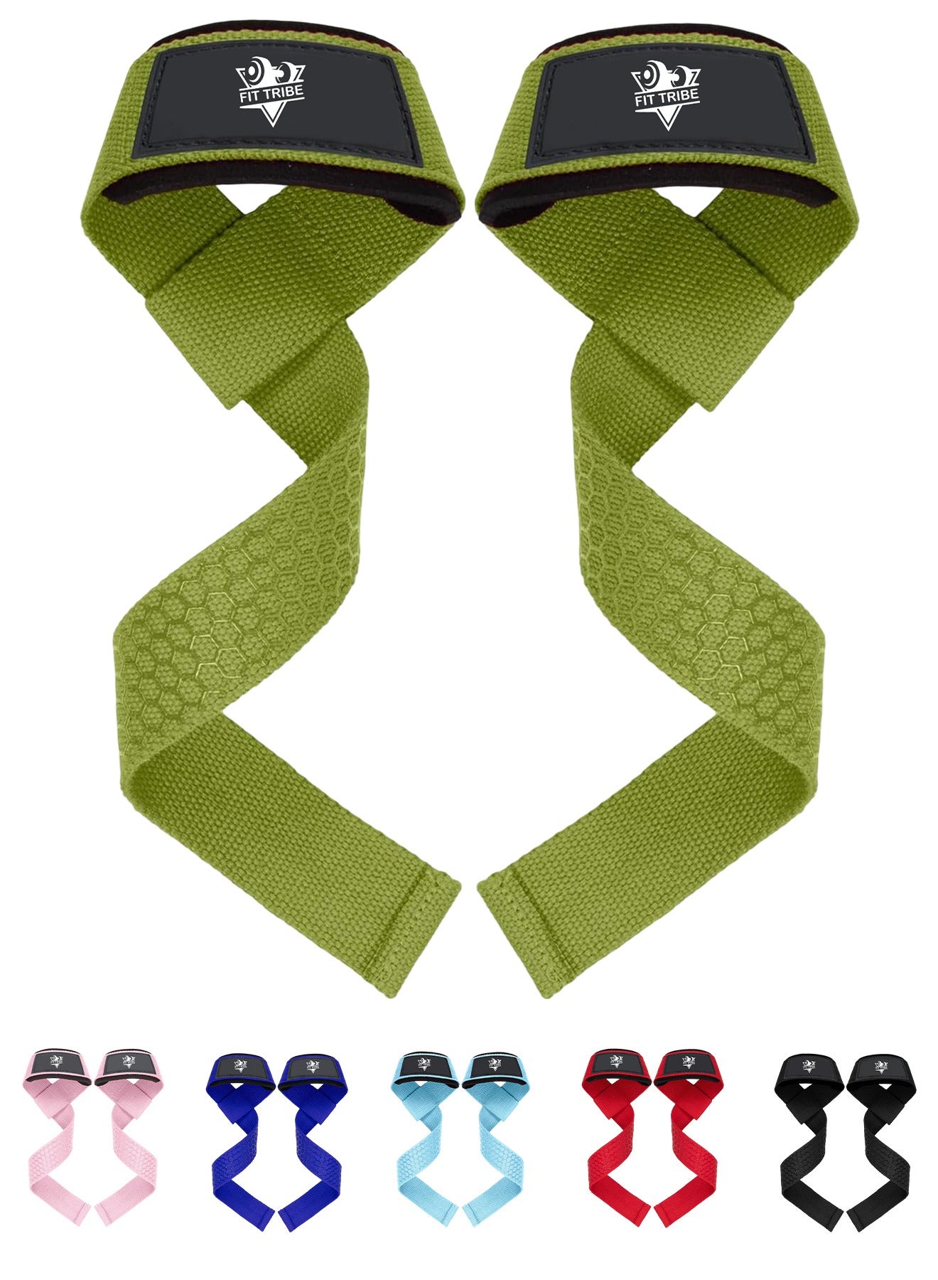 Weight Lifting Straps, Gym Straps for Weight Lifting Support, Powerlifting, Bodybuilding & Fitness, Adjustable Wrist Straps for Men & Women - Strength Training Gym Accessories (Green)