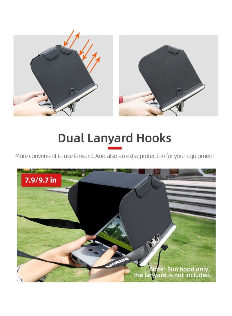 Captaintech Remote Control Phone Shade, Sunshade Shade for DJI mavic 3/Mini 2/Mavic Air 2/DJI Air 2S Controller Accessories Sunshade Shade for 7.9" Screen with Tablet Holder and Dual Lanyard - Image 5