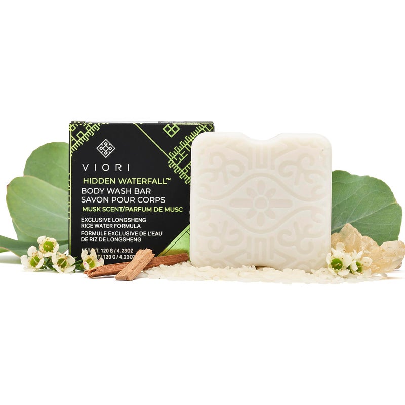 Viori Hidden Waterfall Body Wash Bar Soap - Sweet Musk Organic Soap Bar - Extra Moisturizing Natural Body Soap - Image 1