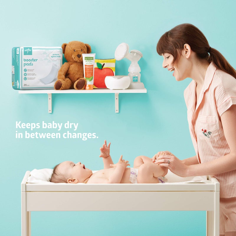 Medline Booster Pads with Adhesive, 192 Count, Baby Diaper Doubler for Overnight Use to Help Eliminate Leaks - Image 2