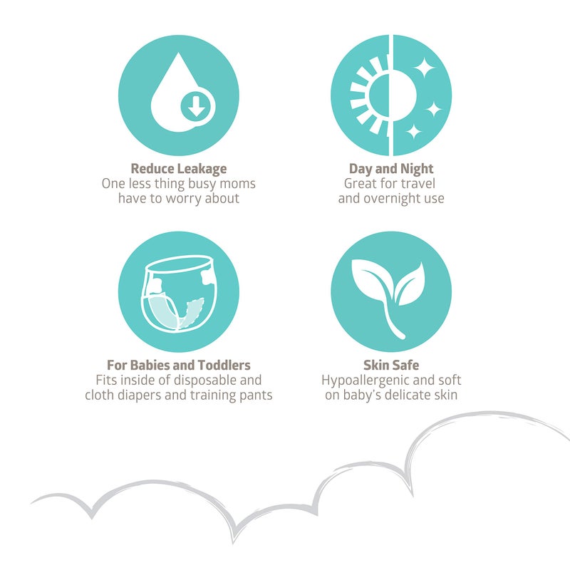 Medline Booster Pads with Adhesive, 192 Count, Baby Diaper Doubler for Overnight Use to Help Eliminate Leaks - Image 3