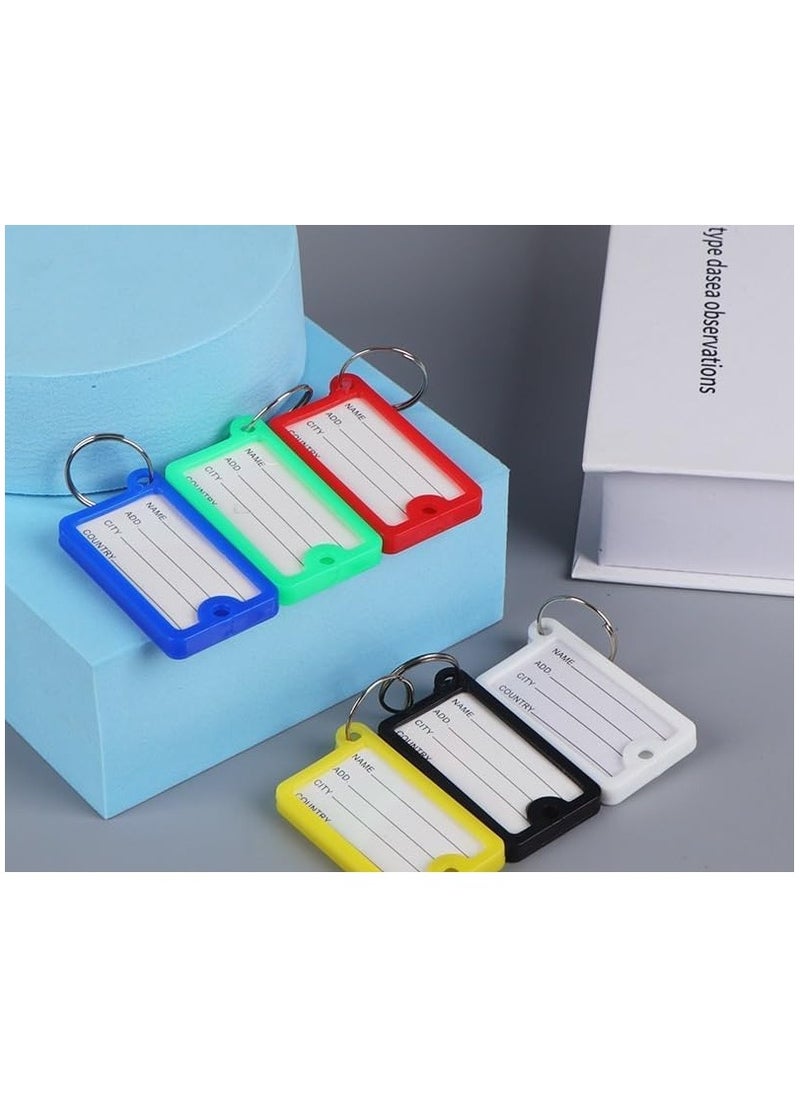 Rubik Large Plastic Key Tags with Labels 30pcs Pack, Durable Key Rings with Labels For Keys Identification, Luggage, Hotels (White)  - Image 3